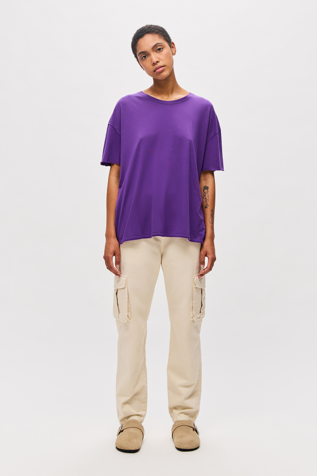 Oversized T-Shirt with Raw Cut Edges