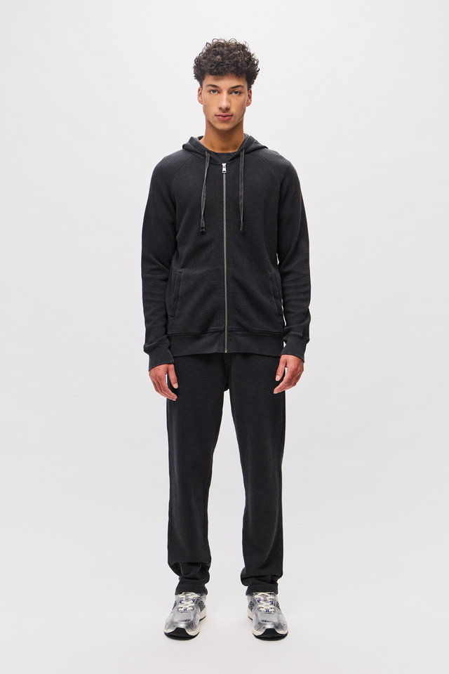 Waffle Full Zip with Raglan Sleeves