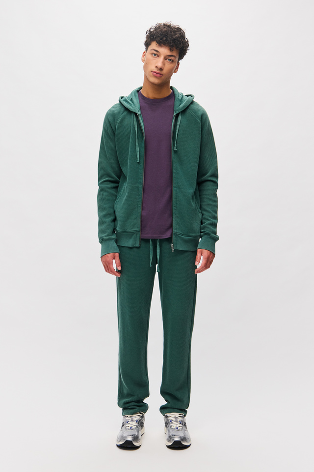 Waffle Full Zip with Raglan Sleeves