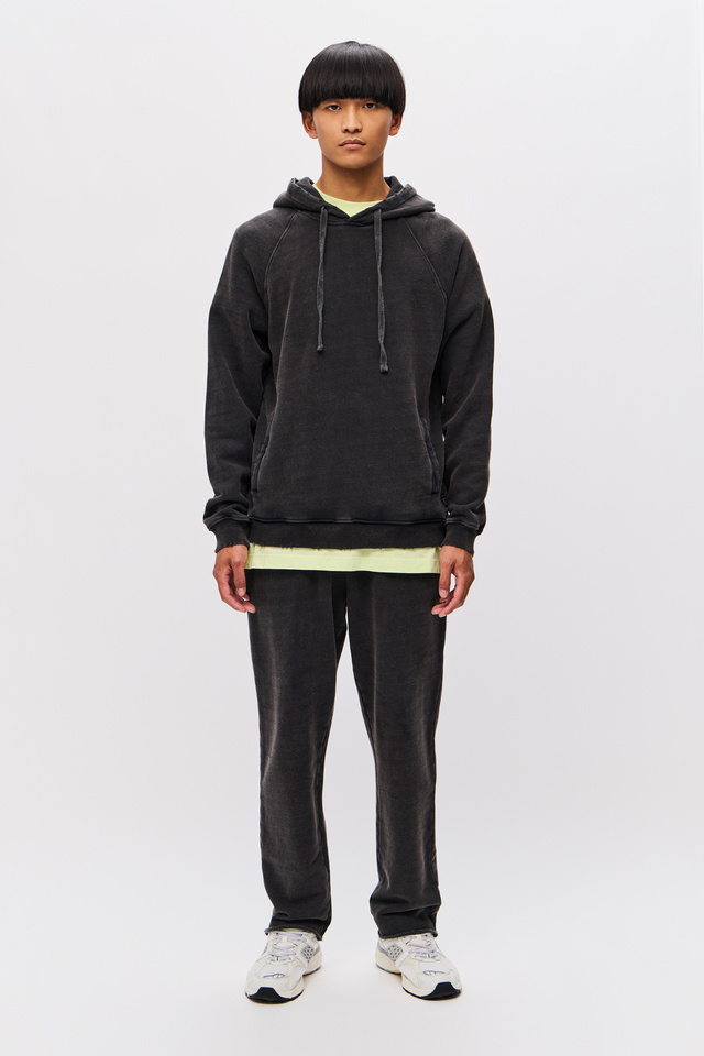Hoodie with Raw Cut Edges
