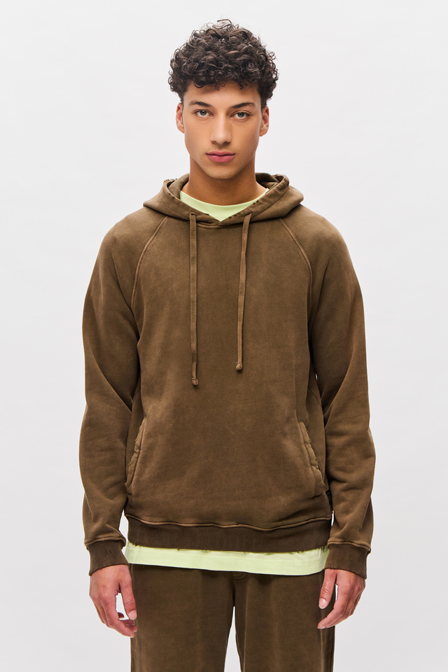 Hoodie with Raw Cut Edges