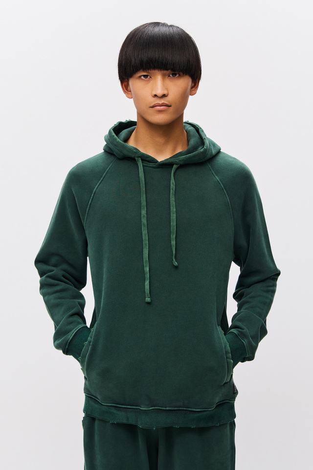 Hoodie with Raw Cut Edges