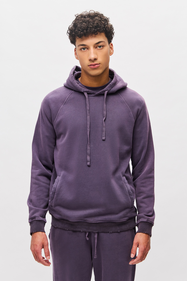 Hoodie with Raw Cut Edges