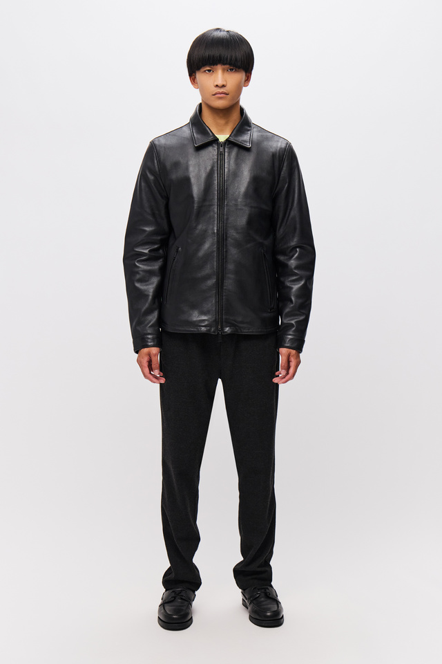 Leather Jacket with Side Pockets