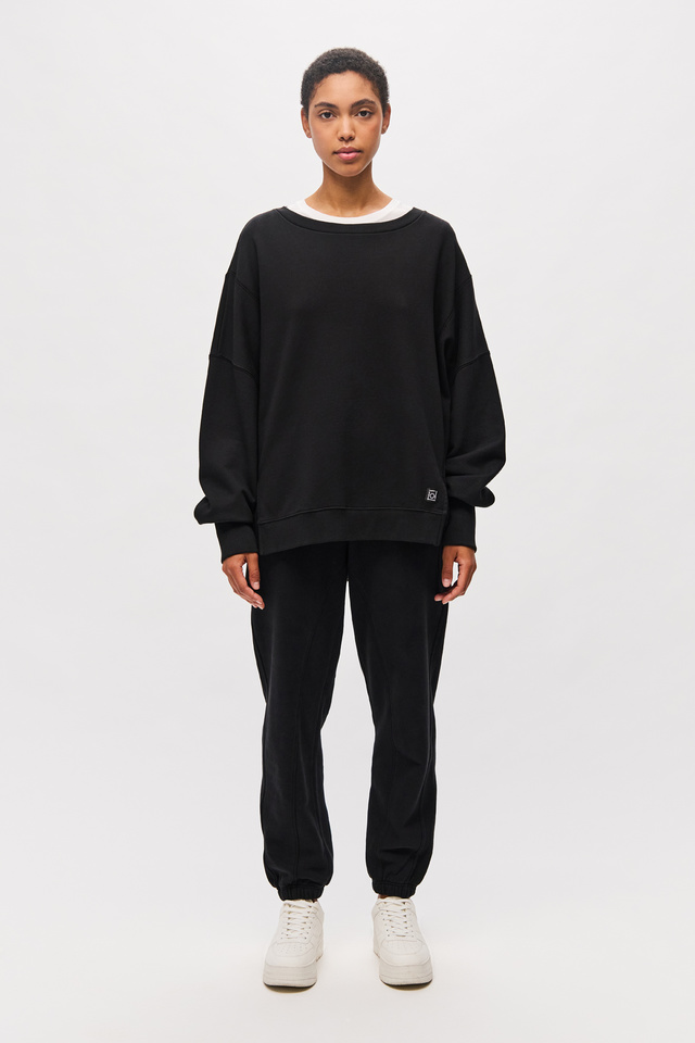 Asymmetric Crewneck with Rib Details