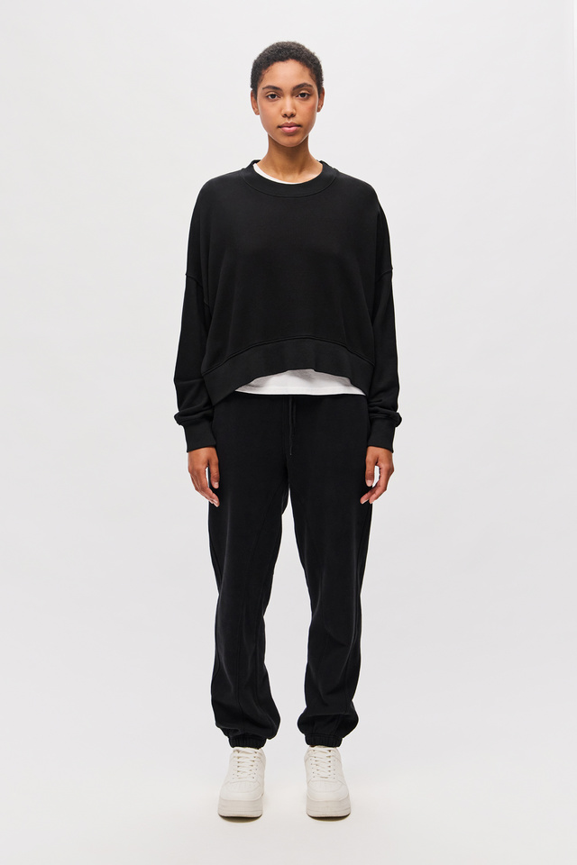U-Neck Sweatshirt with Side Openings