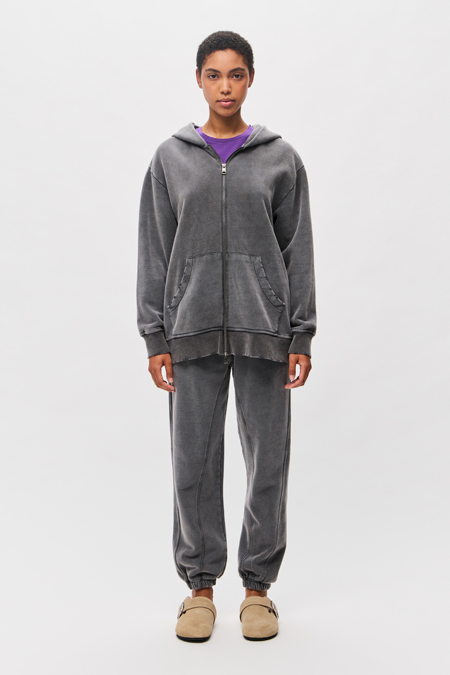 Oversized Ζακέτα με Διπλό Φερμουάρ