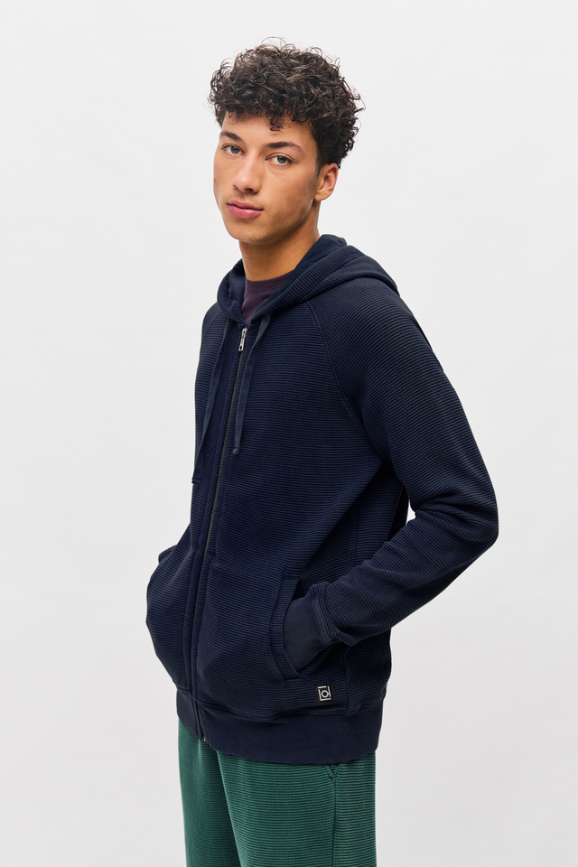 Waffle Full Zip with Raglan Sleeves