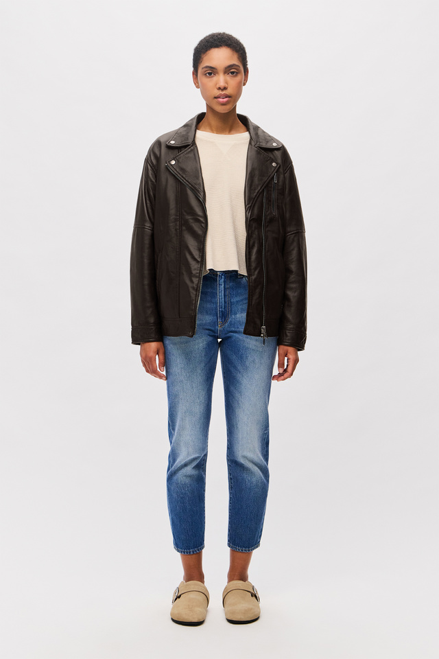 Oversized Vintage Biker Jacket