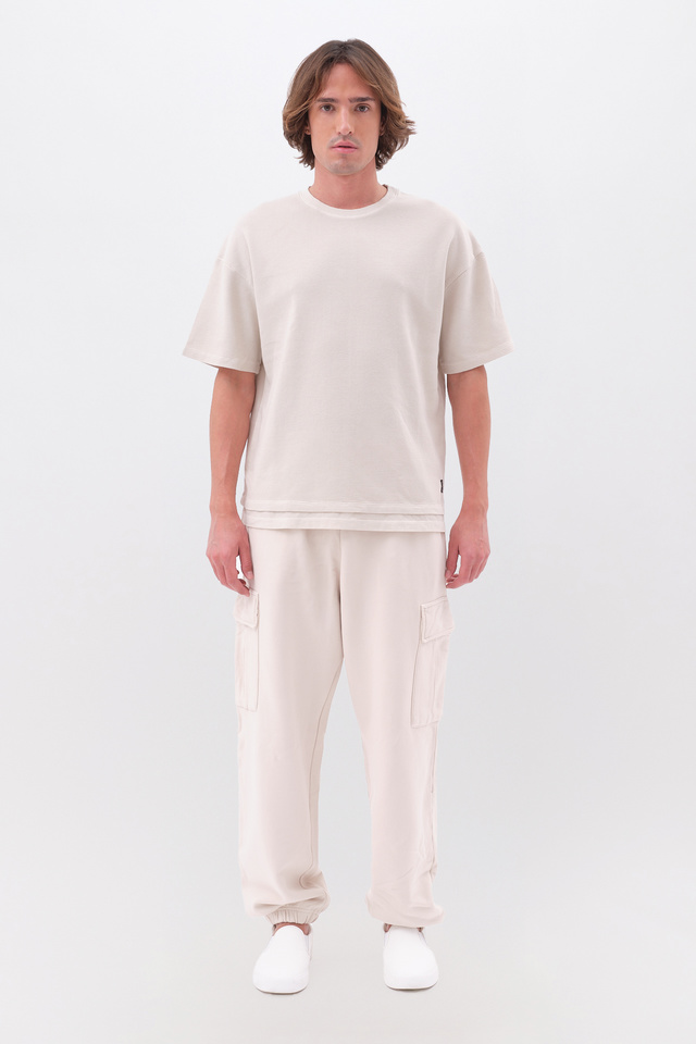 Waffle T-shirt with Ribbed Trims