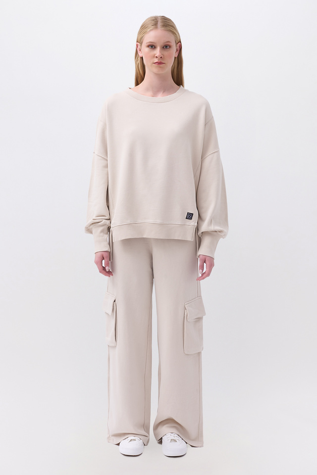 Asymmetric Crewneck with Rib Details