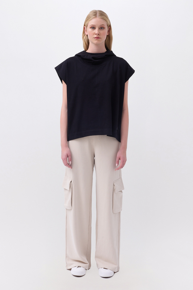 High Neck Hoodie in Regular Fit