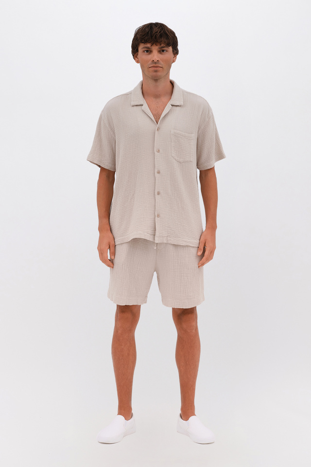 Waffle Bermuda in Relaxed Fit
