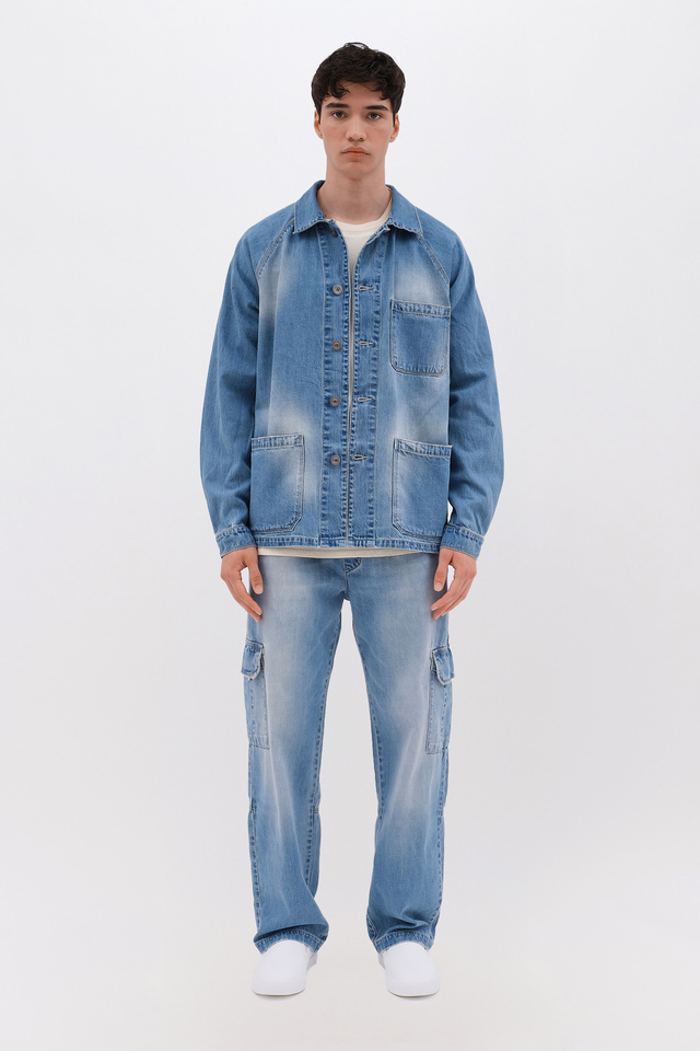 Relaxed Fit Utility Denim Jacket