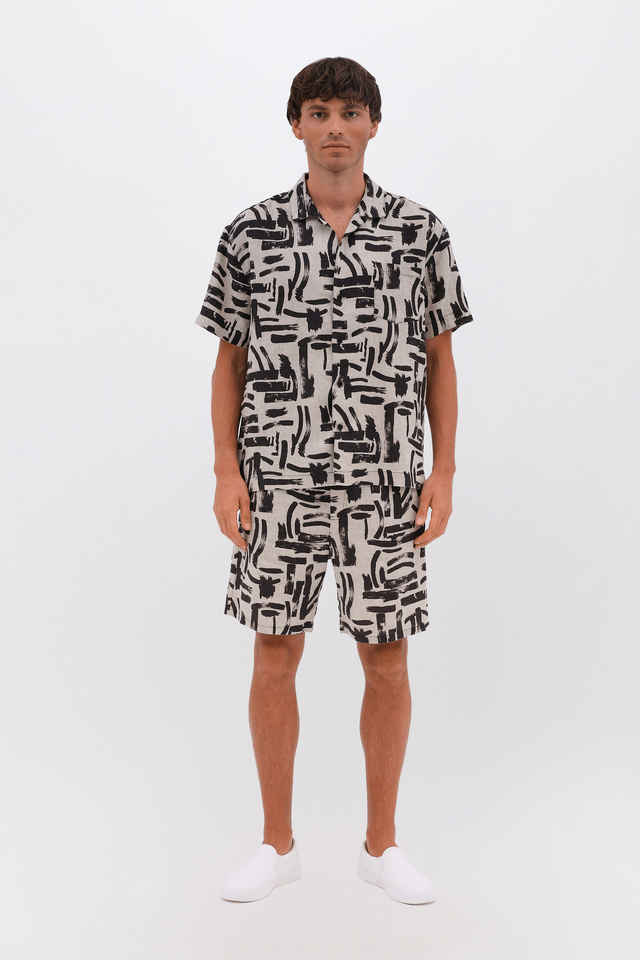 Abstract Printed Shirt in Regular Fit | Dirty Laundry