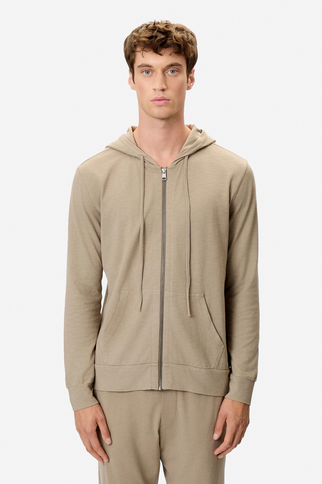 Slub Full Zip in Regular Fit