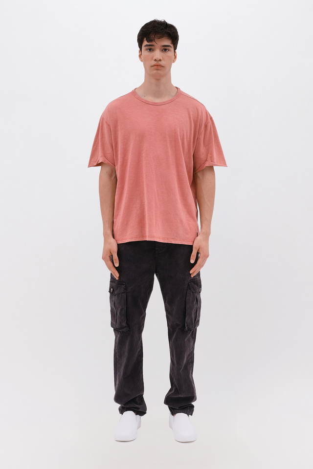 Oversized T-shirt με Λεπτομέρειες στα Μανίκια