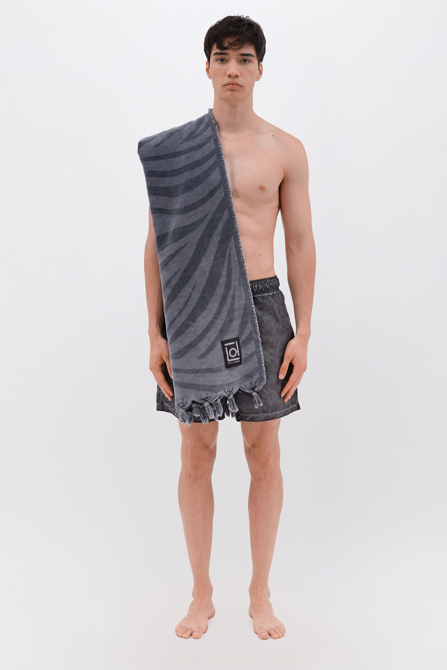 Monochrome Jacquard Beach Towel