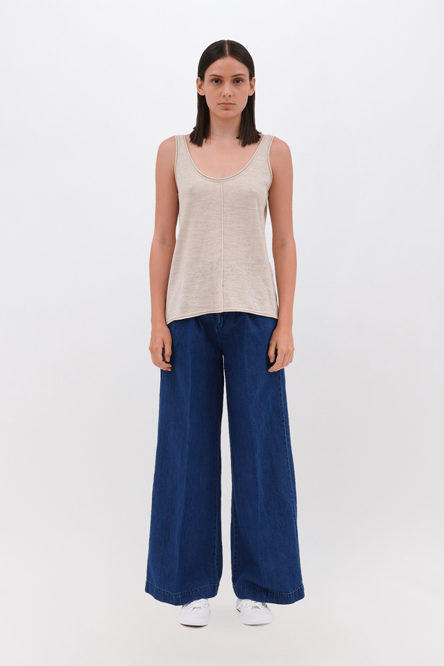 Wide Leg Denim Pants
