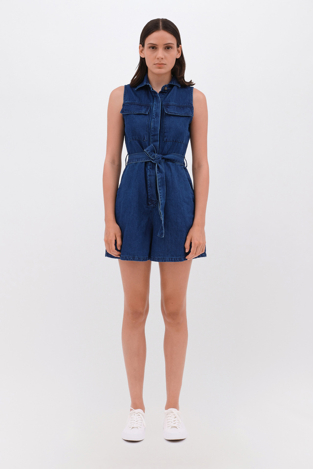 Denim Αμάνικο Jumpsuit