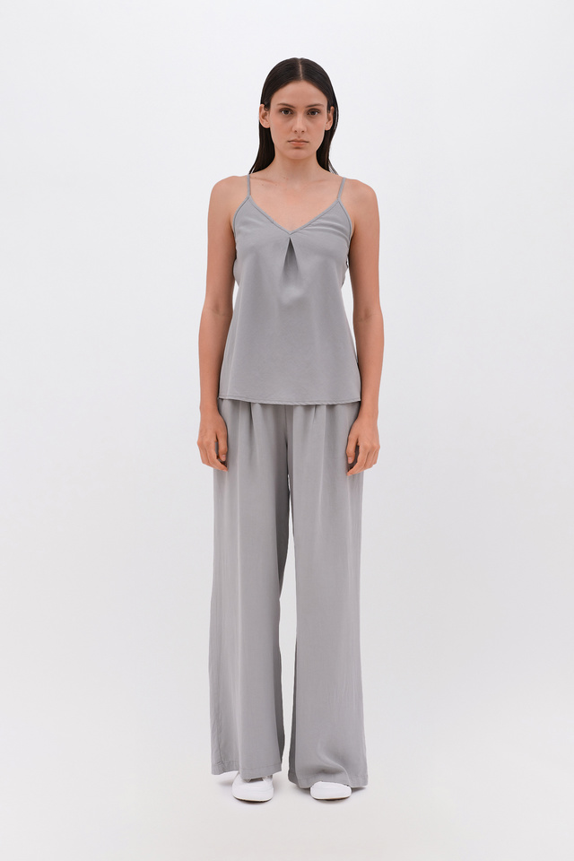 Wide-Leg Pants with Waist Details