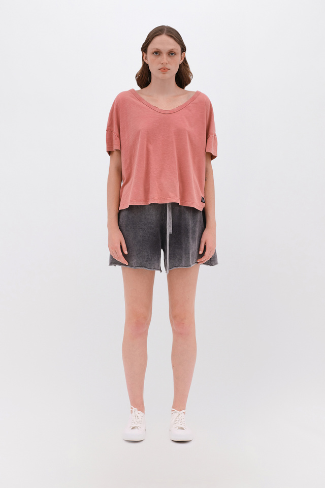 Oversized T-Shirt With V Neckline