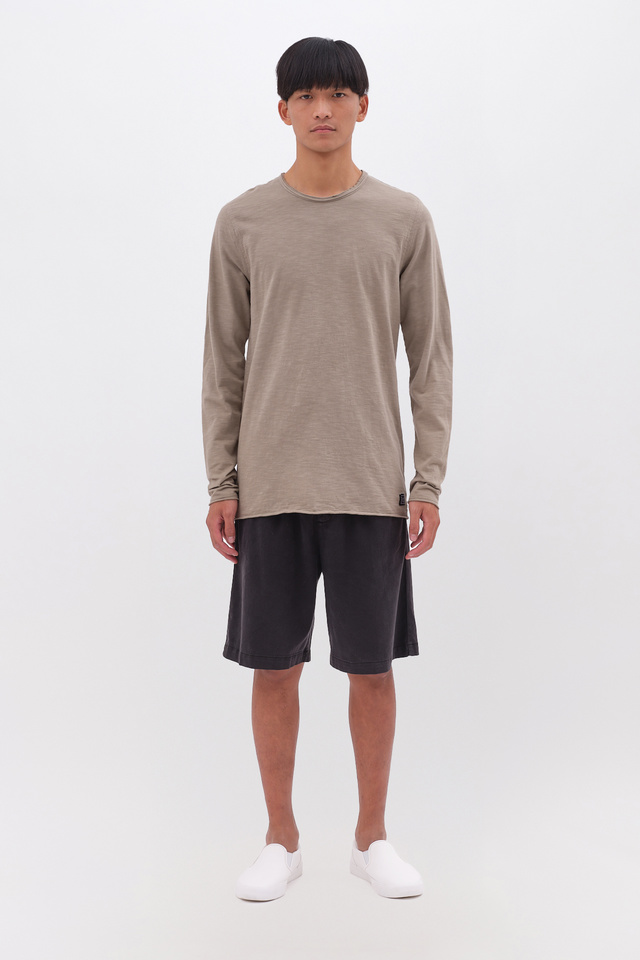 Long Sleeve Top with Raw Edges