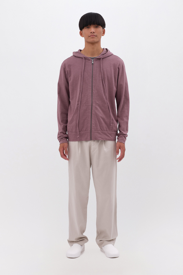Ζακέτα Full Zip με Slub Υφή