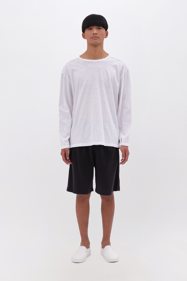 Oversized Μακρυμάνικη Μπλούζα με Ακατέργαστες Λεπτομέρειες