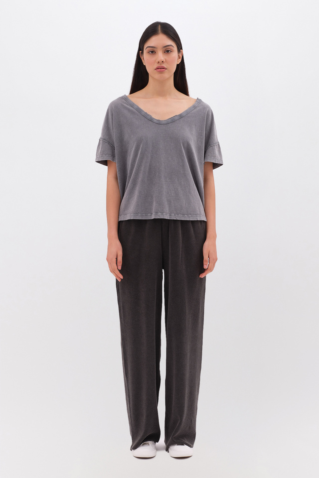 Oversized T-Shirt With V Neckline
