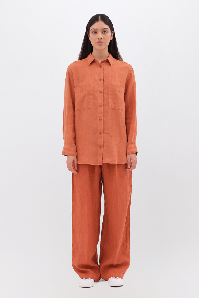 Linen Shirt with Rectangular Pockets