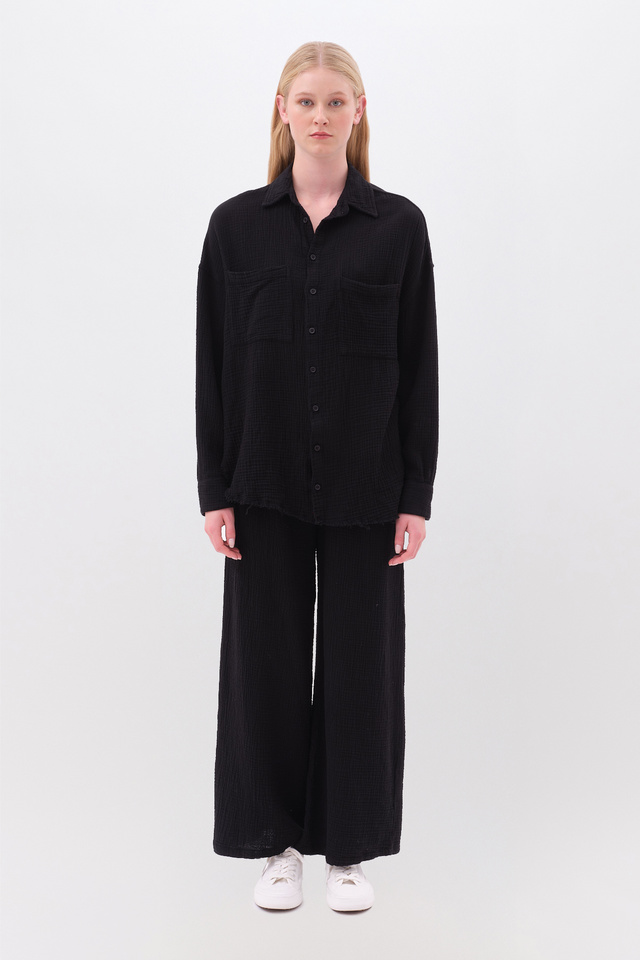 Shirt with Raw Edge Details