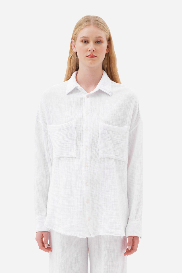 Shirt with Raw Edge Details