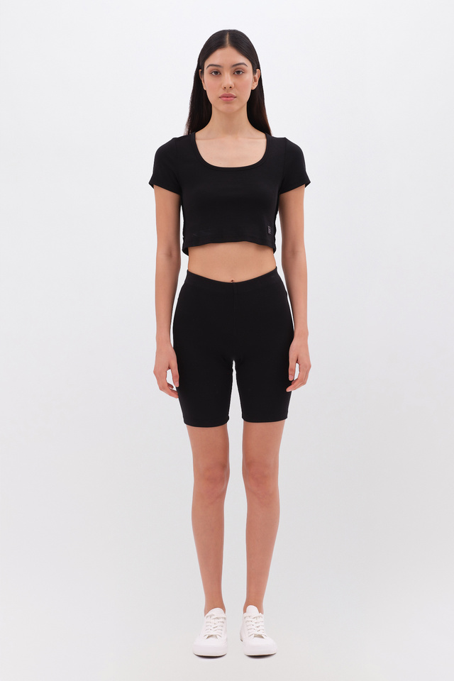 Cropped Rib T-Shirt