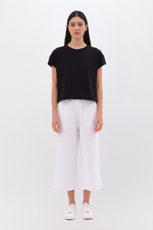T-shirt with Raw Cut Detail in Relaxed Fit