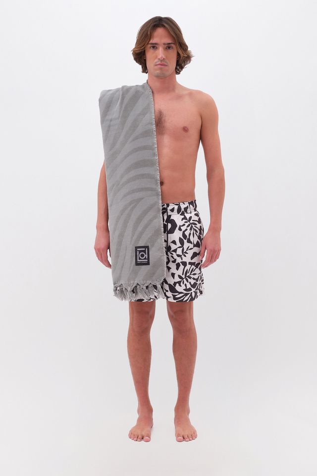Monochrome Jacquard Beach Towel