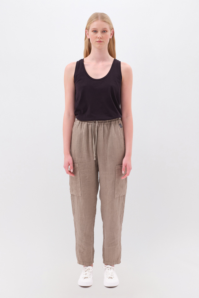Cargo Pants with Rectangular Side Pleats