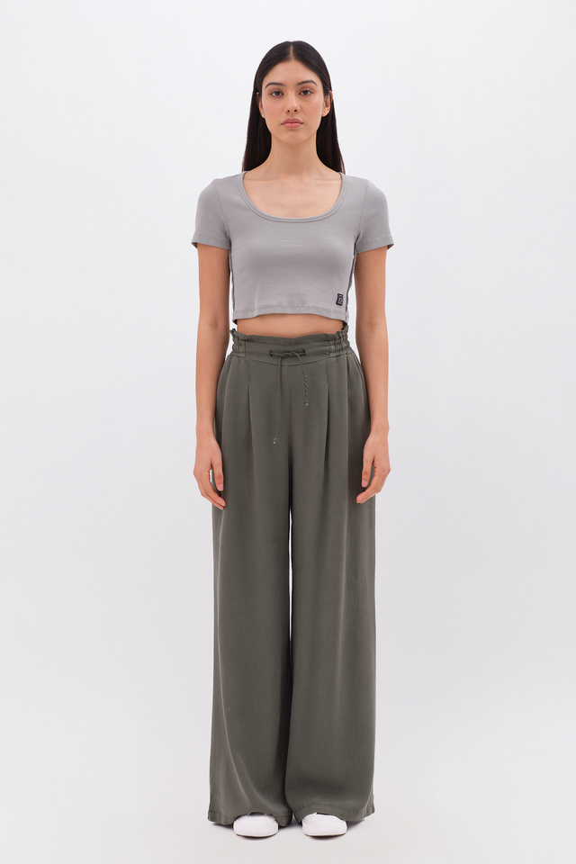 Wide-Leg Pants with Waist Details