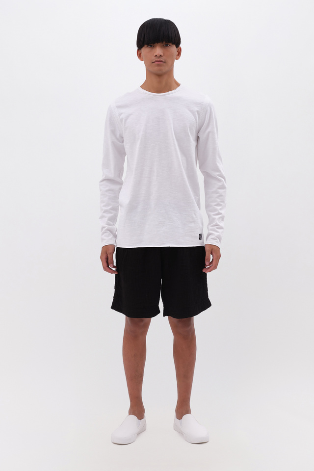 Long Sleeve Top with Raw Edges