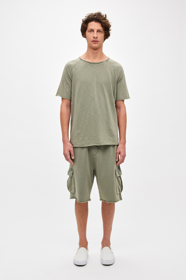 Cargo Sweatbermuda with Damages in Relaxed Fit
