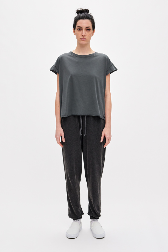 T-shirt with Raw Cut Detail in Relaxed Fit