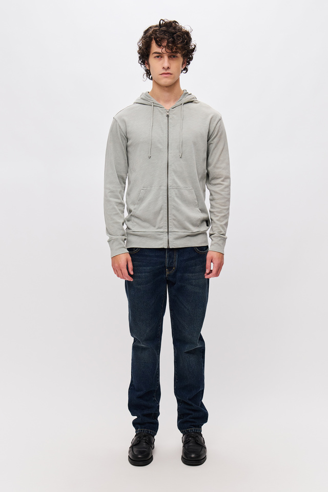 Ζακέτα Full Zip με Slub Υφή