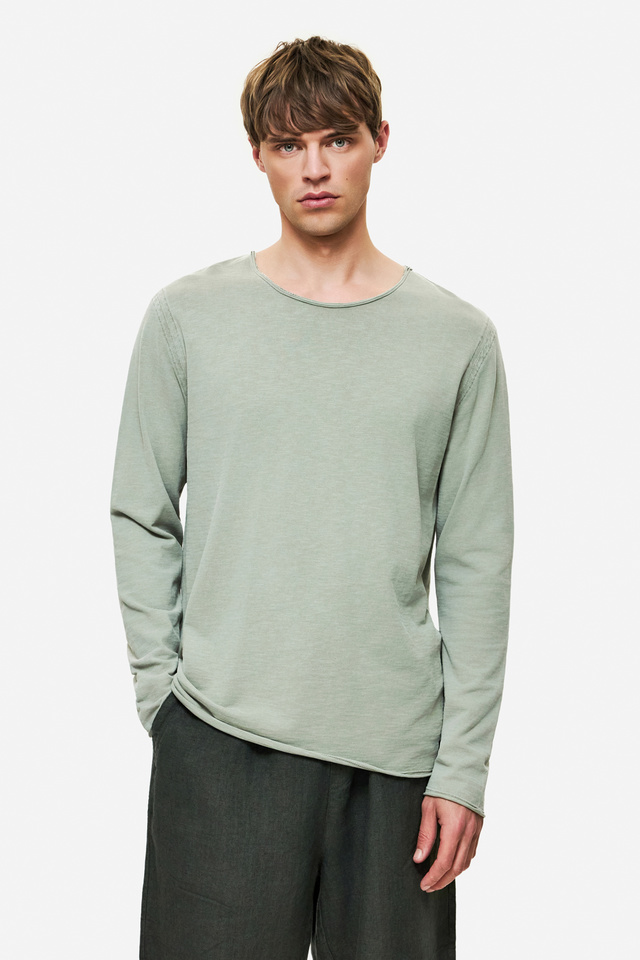 Long Sleeve Top with Raw Edges