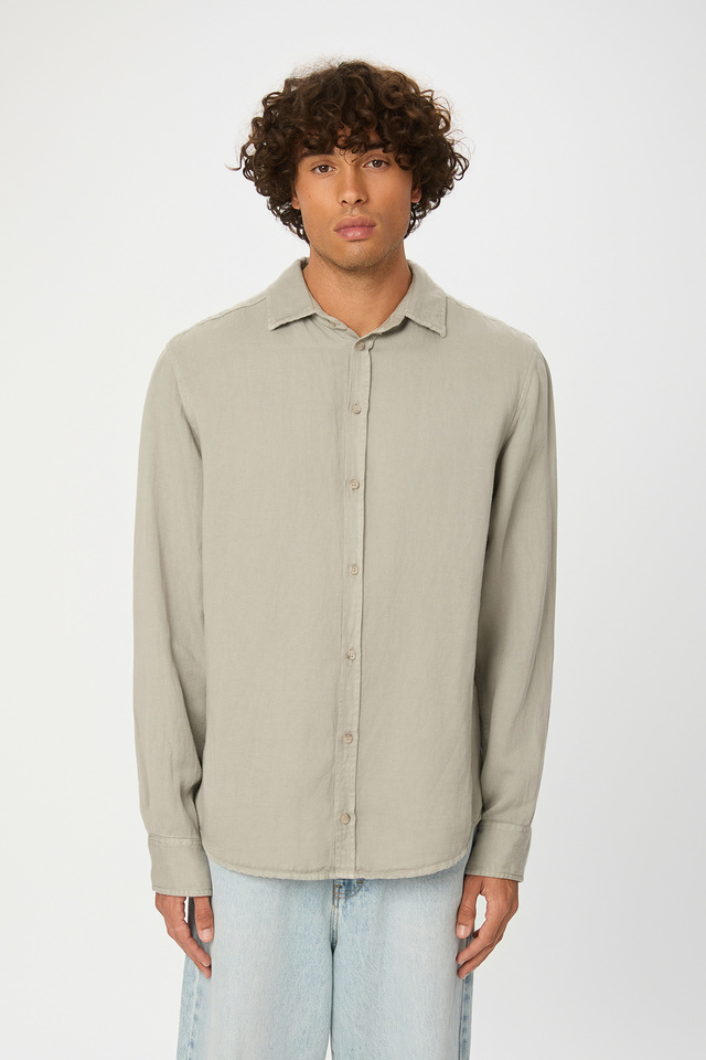 Linen Shirt with Classic Collar