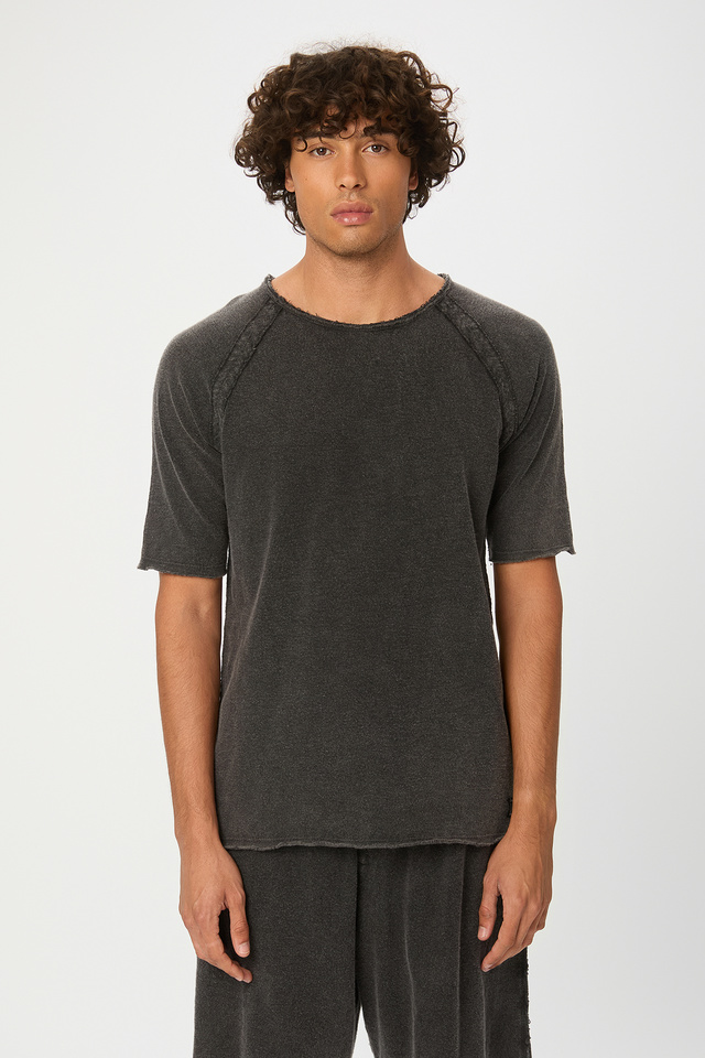 T-Shirt με Ρεγκλάν Μανίκια και Ανάποδες Ραφές