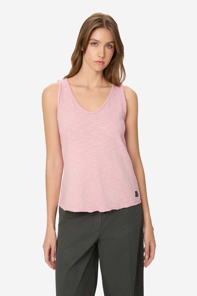 Tank Top with Raw Edges