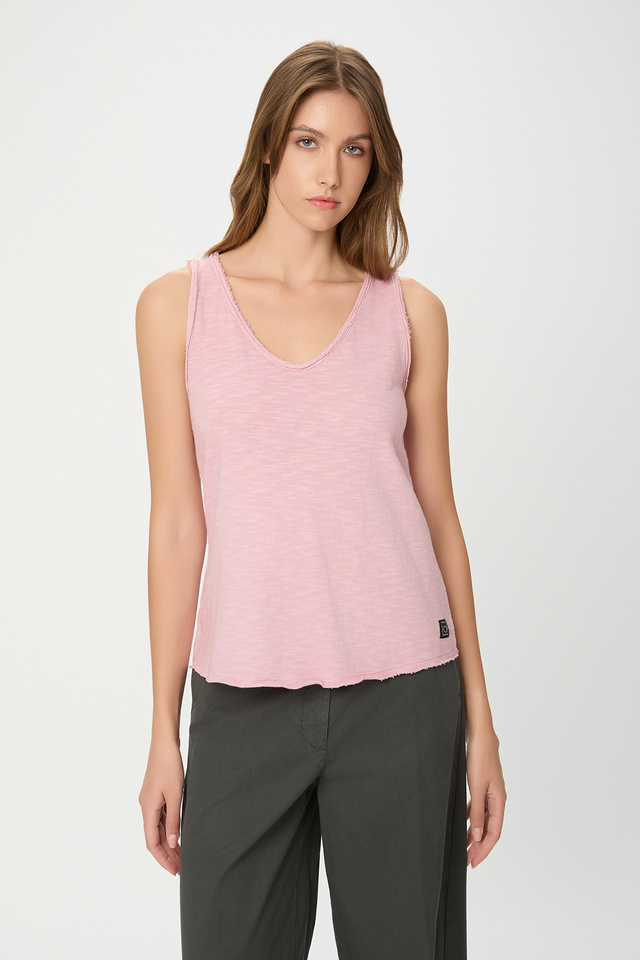 Tank Top with Raw Edges