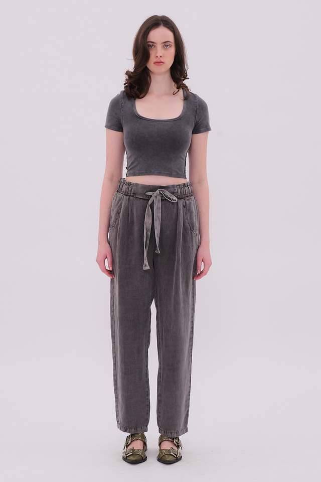 Linen Pleated Trousers in Regular Fit