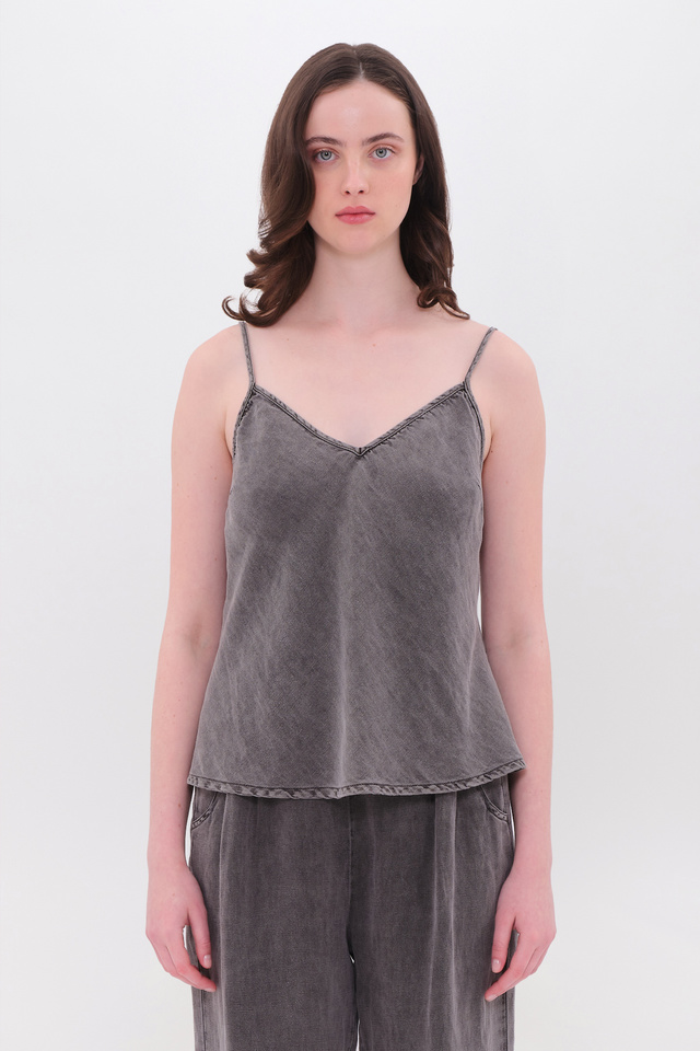 Λινό Τοπ με Τιράντες