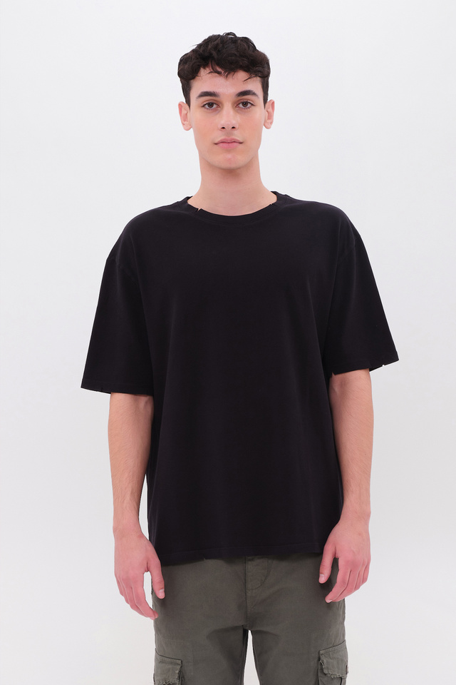 Oversized Crew Neck T-Shirt with Details